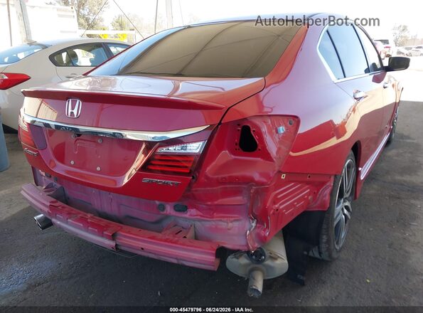 1HGCR2F5XGA085405 2016 HONDA ACCORD Red Вид спереду