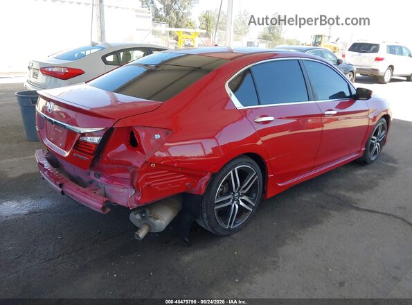 1HGCR2F5XGA085405 2016 HONDA ACCORD Red Задня права чверть
