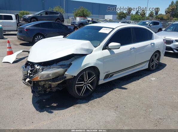 1HGCR2F5XGA151645 2016 HONDA ACCORD White Առջևի ձախ երեք քառորդ տեսարան