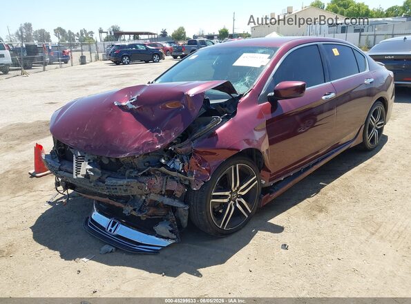 1HGCR2F5XHA132949 2017 HONDA ACCORD Бордовый 