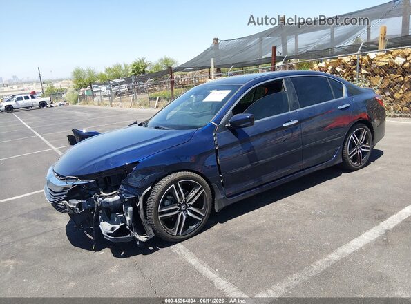 1HGCR2F61HA065117 2017 HONDA ACCORD Blue წინა მარცხენა ხედი სამი მეოთხედიდან