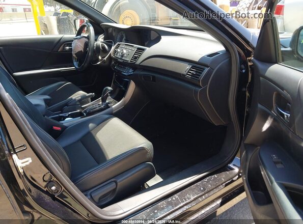 1HGCR2F63GA185550 2016 HONDA ACCORD Black Вид салону спереду