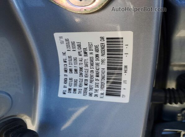 1HGCR2F73HA074314 2017 HONDA ACCORD Silver Engine compartment view