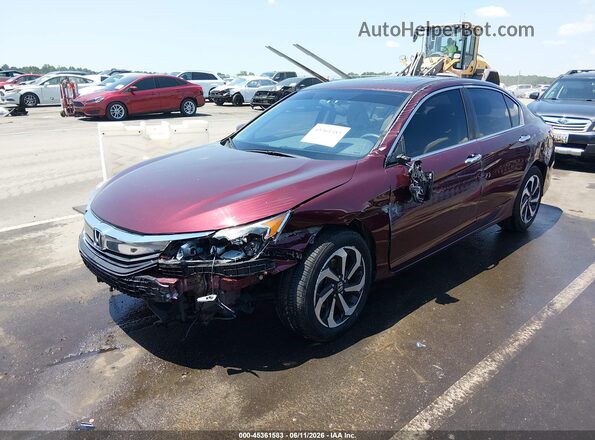 1HGCR2F75GA243389 2016 HONDA ACCORD Burgundy წინა მარცხენა ხედი სამი მეოთხედიდან