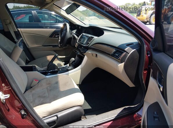 1HGCR2F75GA243389 2016 HONDA ACCORD Burgundy წინა სალონის ხედი