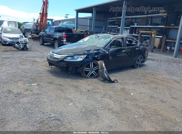 1HGCR2F77GA247282 2016 HONDA ACCORD Black Առջևի ձախ երեք քառորդ տեսարան