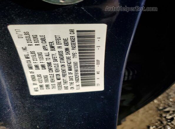 1HGCR2F81HA153683 2017 HONDA ACCORD Blue Engine compartment view