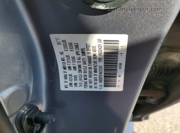 1HGCR2F81HA223067 2017 HONDA ACCORD Silver VIN կոդի պիտակի տեսք