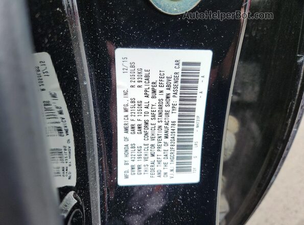 1HGCR2F82GA094786 2016 HONDA ACCORD Black 