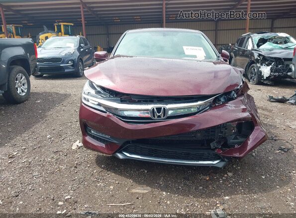 1HGCR2F87GA101330 2016 HONDA ACCORD Красный Вид задней части салона