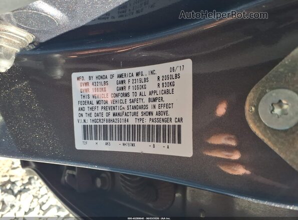 1HGCR2F88HA250184 2017 HONDA ACCORD Gray Շարժիչի բաժամունքի տեսք