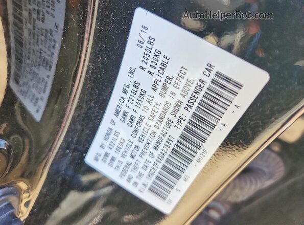 1HGCR2F8XGA236897 2016 HONDA ACCORD Black 