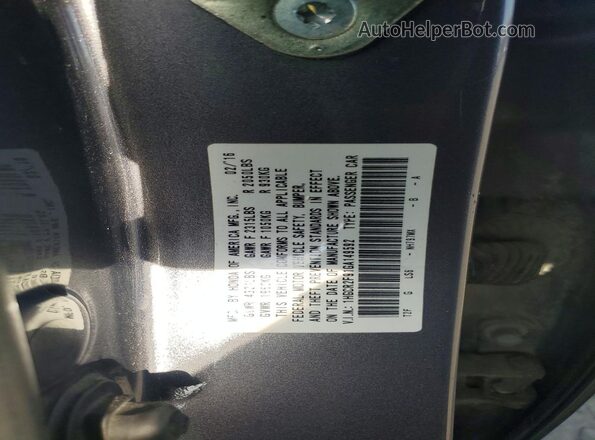1HGCR2F91GA149592 2016 HONDA ACCORD Gray 