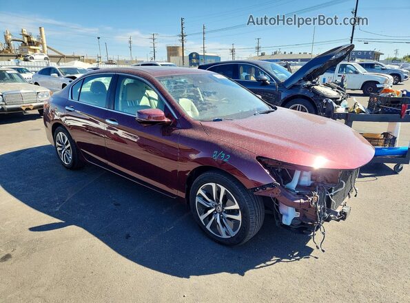 1HGCR2F92GA030207 2016 HONDA ACCORD Burgundy 