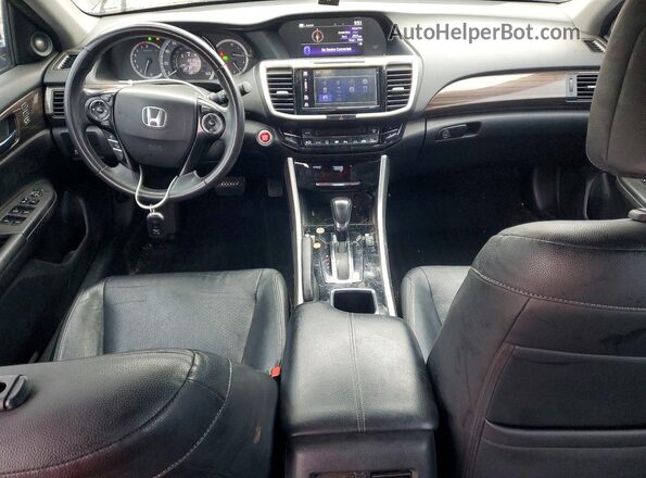 1HGCR3F80HA027062 2017 HONDA ACCORD Black Widok deski rozdzielczej