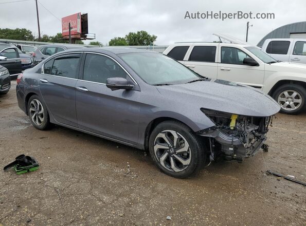 1HGCR3F87GA007535 2016 HONDA ACCORD Gray Delantero derecho