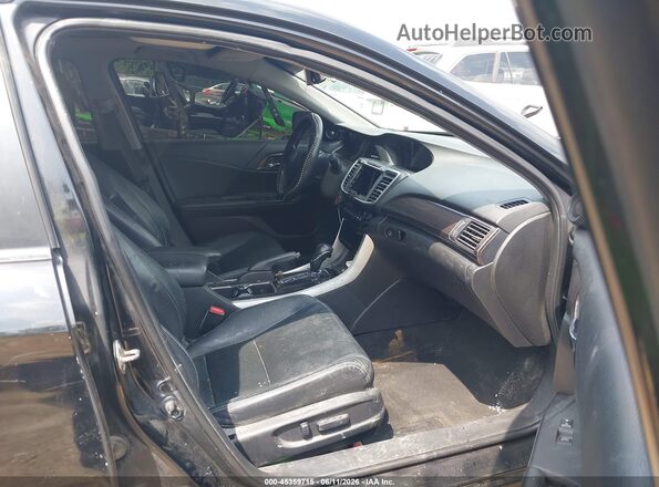 1HGCR3F87GA034704 2016 HONDA ACCORD Black წინა სალონის ხედი