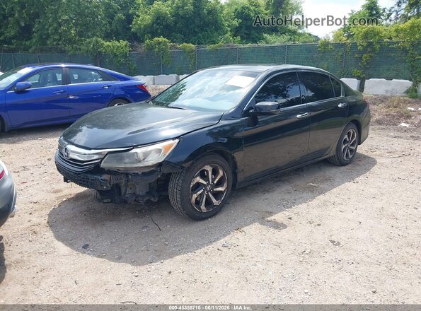1HGCR3F87GA034704 2016 HONDA ACCORD Black წინა მარცხენა ხედი სამი მეოთხედიდან