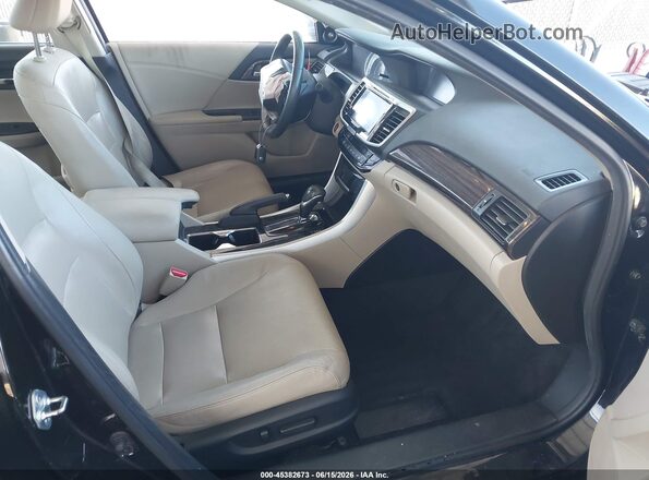 1HGCR3F88GA003798 2016 HONDA ACCORD Black Вид салону спереду
