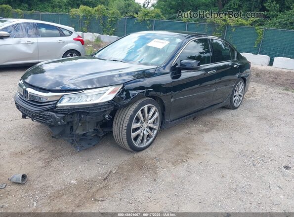 1HGCR3F93GA012529 2016 HONDA ACCORD Черный Передняя левая четверть
