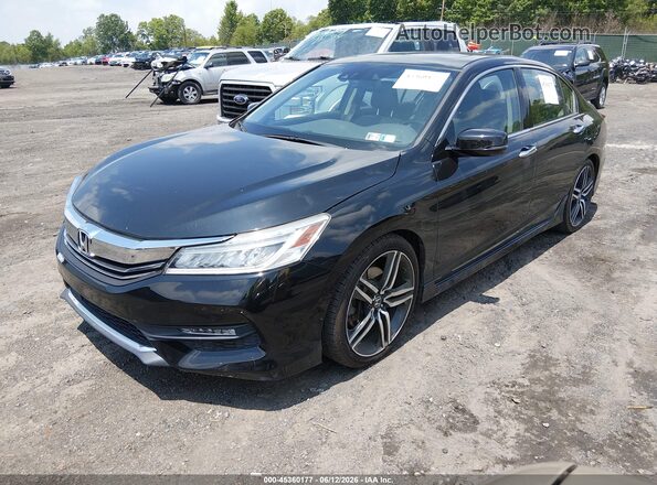 1HGCR3F97GA014221 2016 HONDA ACCORD Black Առջևի ձախ երեք քառորդ տեսարան