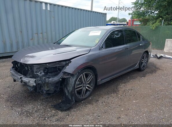 1HGCR3F99HA045522 2017 HONDA ACCORD Gray წინა მარცხენა ხედი სამი მეოთხედიდან