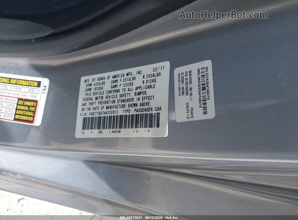 1HGCT1B87HA005913 2017 HONDA ACCORD Серебряный Вид подкапотного пространства