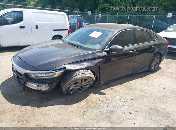 1HGCV1F10JA046672 2018 HONDA ACCORD Black Առջևի ձախ երեք քառորդ տեսարան
