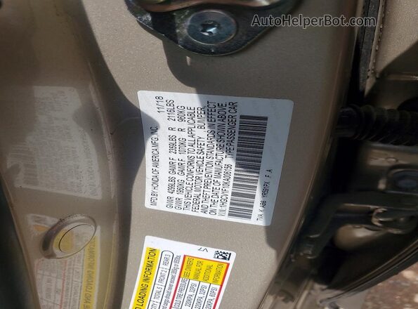 1HGCV1F10KA006156 2019 HONDA ACCORD Gold Вид підкапотного простору