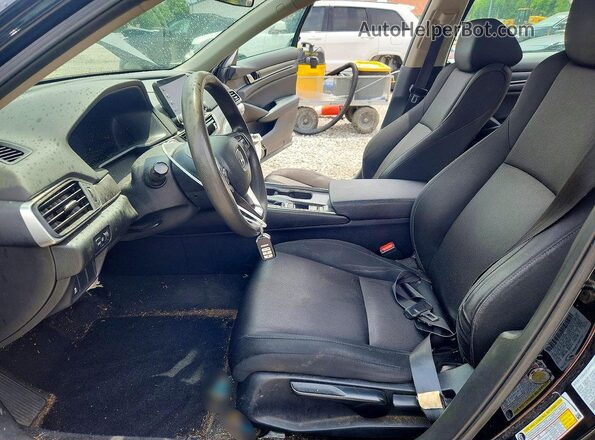 1HGCV1F10KA034734 2019 HONDA ACCORD Black Вид салону спереду