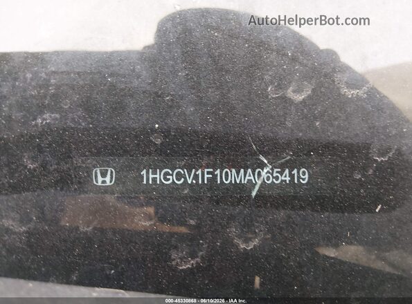 1HGCV1F10MA065419 2021 HONDA ACCORD Серый Вид подкапотного пространства
