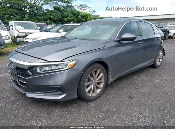 1HGCV1F10MA093558 2021 HONDA ACCORD Gray წინა მარცხენა ხედი სამი მეოთხედიდან
