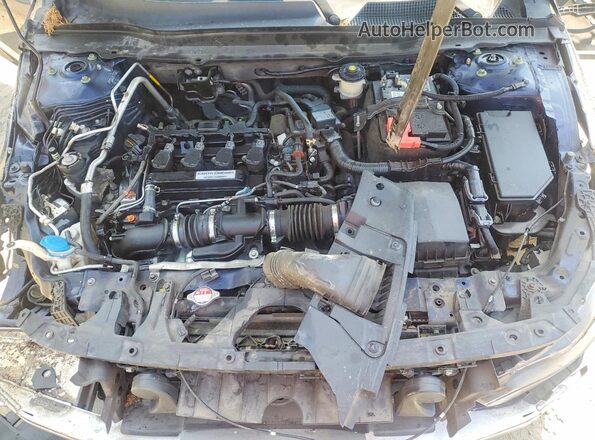 1HGCV1F11KA146314 2019 HONDA ACCORD Синий Вид задней части салона