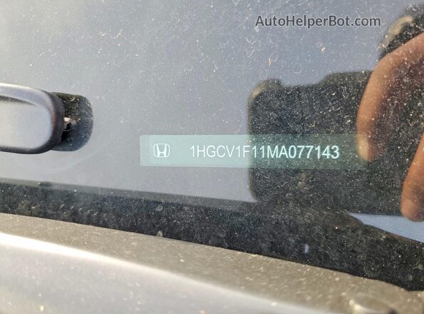 1HGCV1F11MA077143 2021 HONDA ACCORD Gray 