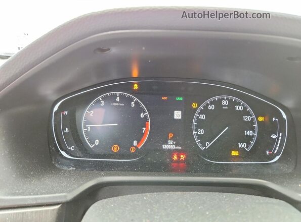 1HGCV1F12KA030913 2019 HONDA ACCORD White Vista del cuadro de instrumentos