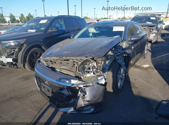 1HGCV1F12KA053799 2019 HONDA ACCORD Gray Front view