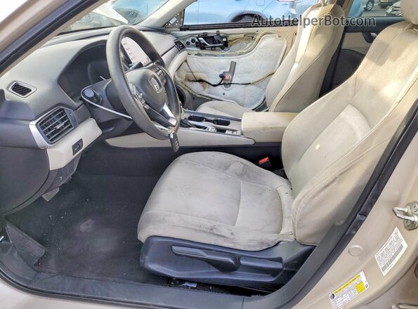 1HGCV1F12KA129778 2019 HONDA ACCORD Beige Вид салону спереду