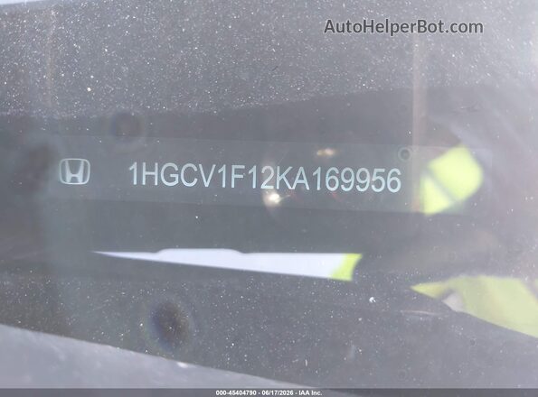 1HGCV1F12KA169956 2019 HONDA ACCORD Gray 