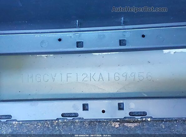 1HGCV1F12KA169956 2019 HONDA ACCORD Gray 