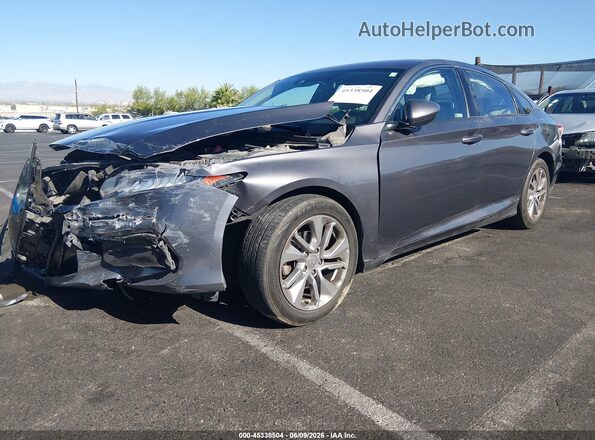 1HGCV1F13JA167521 2018 HONDA ACCORD Gray წინა მარცხენა ხედი სამი მეოთხედიდან
