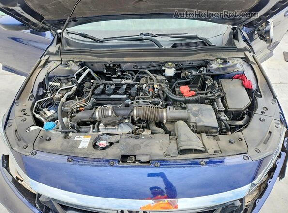 1HGCV1F13KA012016 2019 HONDA ACCORD Blue Vista interior trasera