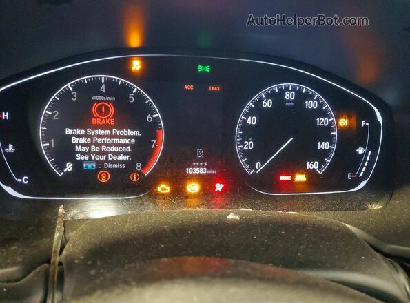 1HGCV1F13KA113136 2019 HONDA ACCORD Gray Вид щитка приладів