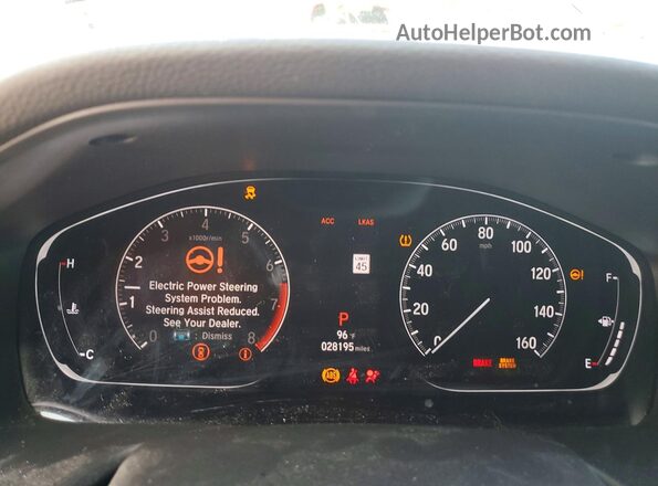 1HGCV1F14KA125831 2019 HONDA ACCORD Gray Widok zestawu wskaźników
