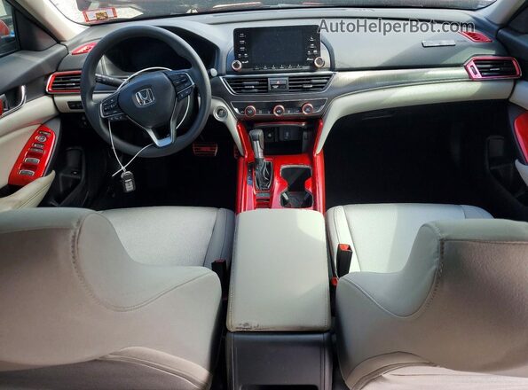 1HGCV1F16KA014956 2019 HONDA ACCORD Maroon Dashboard view