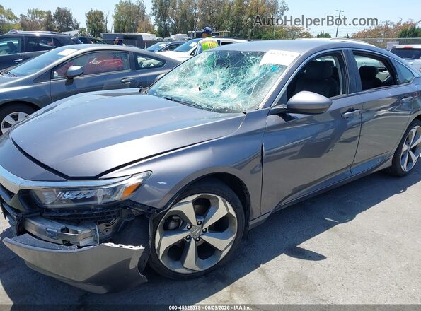 1HGCV1F17JA000787 2018 HONDA ACCORD Gray Դիմացի տեսք