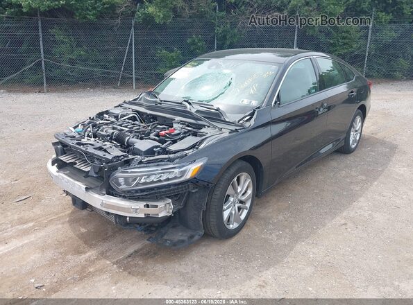 1HGCV1F17KA015968 2019 HONDA ACCORD Black წინა მარცხენა ხედი სამი მეოთხედიდან