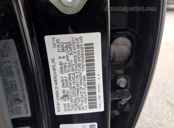 1HGCV1F17LA013820 2020 HONDA ACCORD Черный 