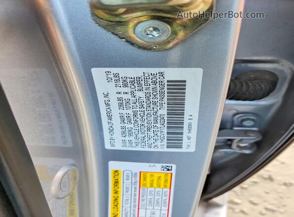 1HGCV1F17LA022470 2020 HONDA ACCORD Silver Engine compartment view