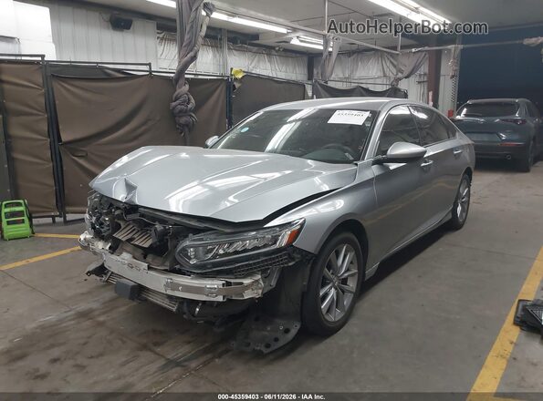 1HGCV1F17MA071587 2021 HONDA ACCORD Silver Передня ліва чверть