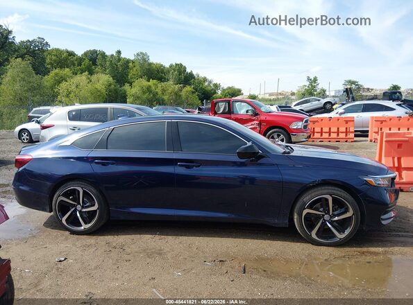 1HGCV1F18KA129641 2019 HONDA ACCORD Blue Սալոնի հետևի տեսք